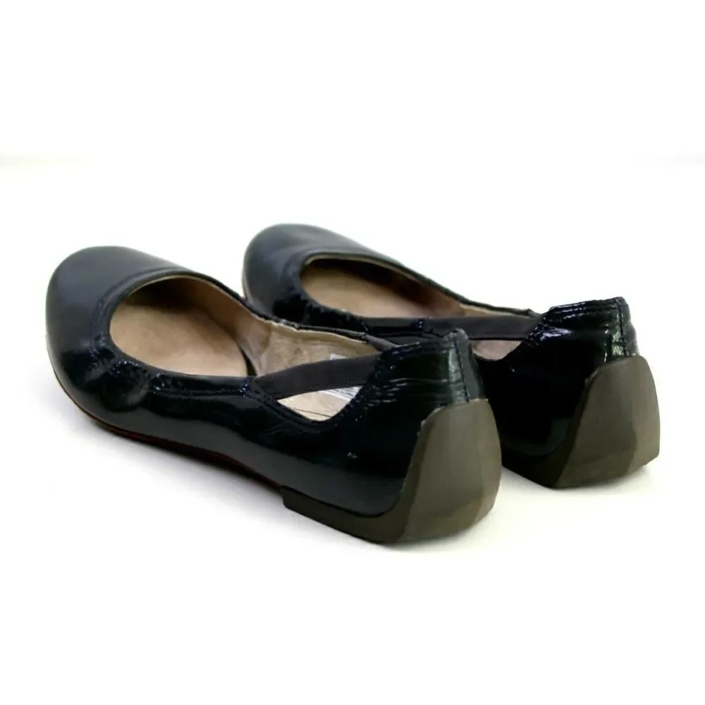 Tsubo DARK GRAY PATENT LEATHER FLAT BALLET SLIP ON SHOES Sz 7 US/38